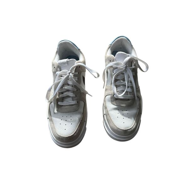 Nike Air Force 1 sneaker low Pixel desert sand Women Sz 10 white/black blue/grey - Picture 7 of 8